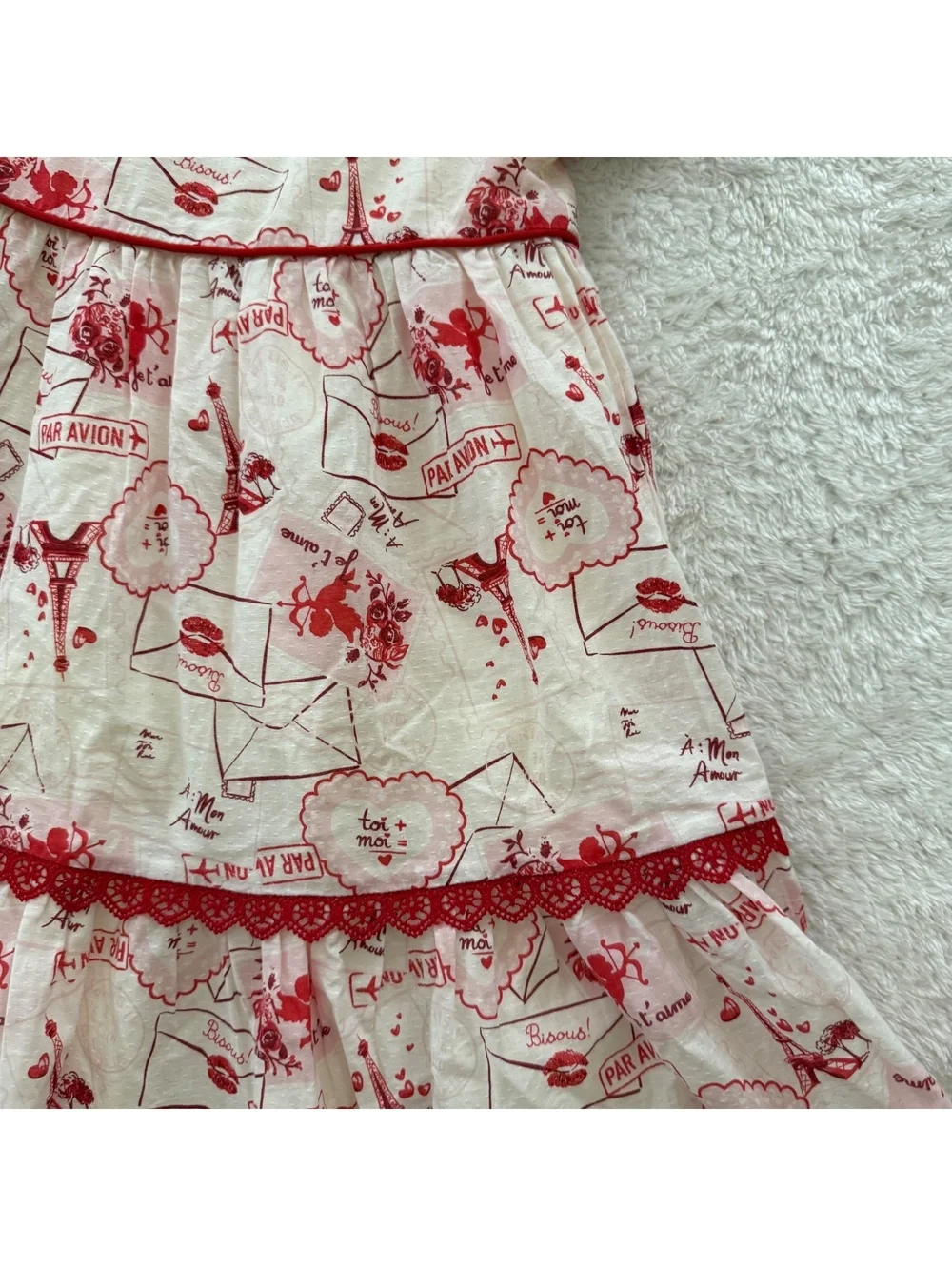 5/6 Paris Red + White Dress